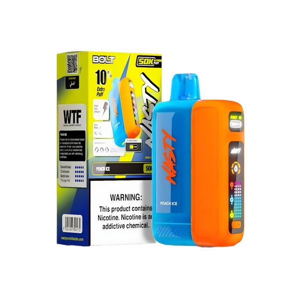 Nasty Bolt Hyperpuff 50000 Puffs Disposable Vape - Peach Ice