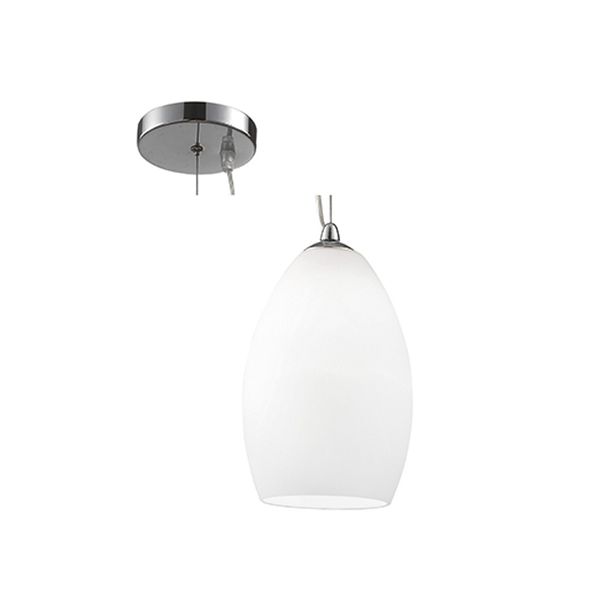 Egg Pendant Chrome and White E27 - 1x60w
