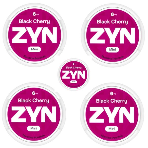 Zyn Mini Nicotine Pouches - Black Cherry 6mg - 5 Pack (75 Pouches)