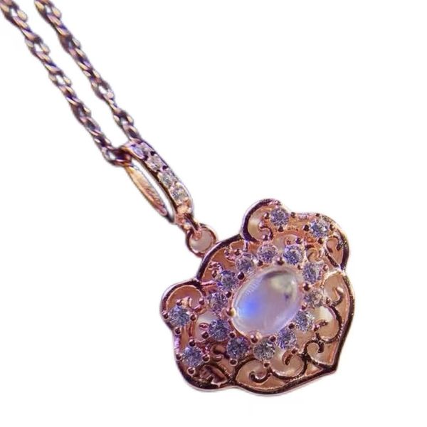 Vintage Style Peace Lock Pendant, Natural Moonlight Pendant