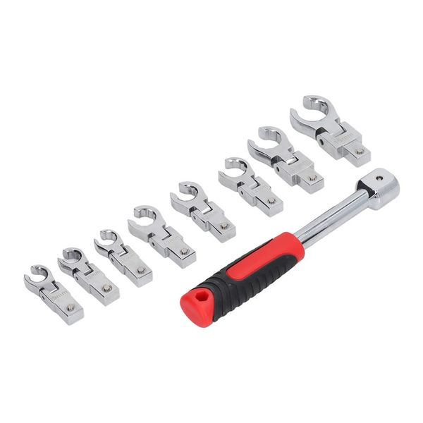 9 Pieces Flex Offset Box Interchangeable Head Wrench Set AG-52