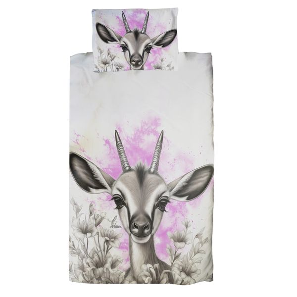 Pink Baby Springbok By Nathan Pieterse Cot Duvet Set