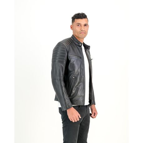 Men's Billy-J Black Leather Jacket- Supreme Leather