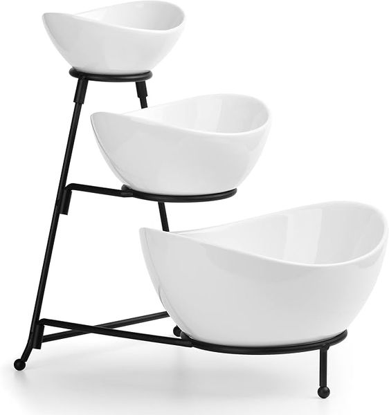 3 Tier Serving Tray Chip and Dip Serving Bowl