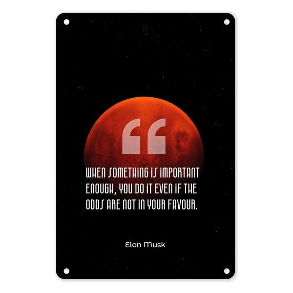A4 Metal/Tin Poster - When Something Is Important | Elon Musk (Motivation)