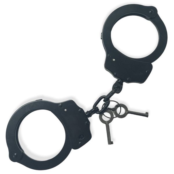 Ballistic Double Lock Black Steel Handcuffs