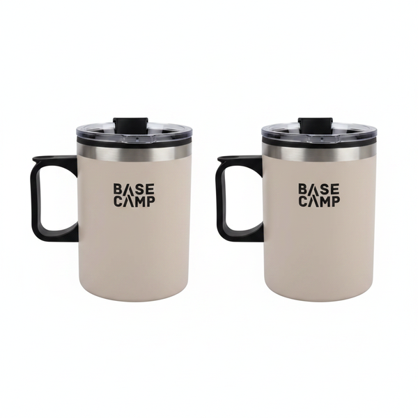 Basecamp 350ml Camping Mug - Lightweight Travel Beverage Cup - 2 Pack