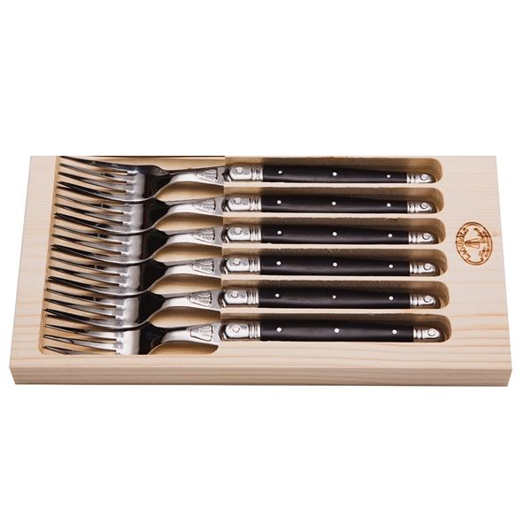 Laguiole by Jean Dubost - France 6 Piece Table Forks - Black