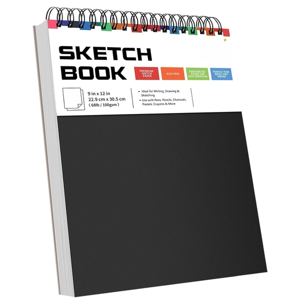 Sketch Book 9" x 12", 200 Sheets Hardcover 200 Drawing Papers
