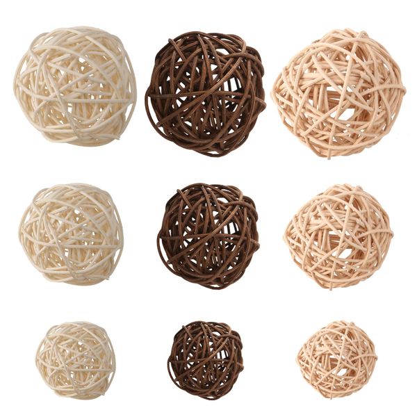 21Pcs Mix 3 Colors Rattan Balls Vase Fillers Three Size(3cm/5cm/7cm)