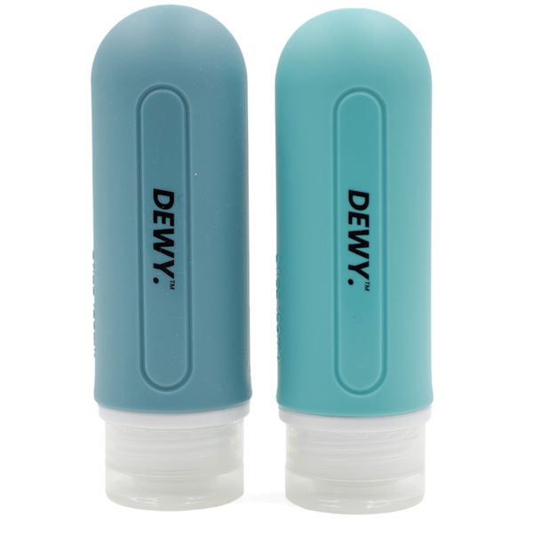 Dewy - Leakproof Silicone Travel Bottles for Toiletries (2 x 89ml, Blue)
