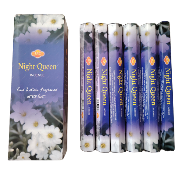 SAC Night Queen Incense Sticks (6 Packs of 20 Sticks Each)