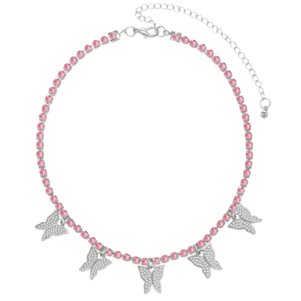 Tennis Necklace Butterfly Choker