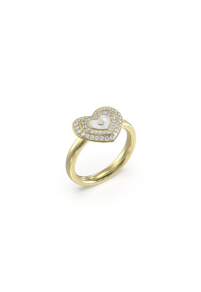 Guess Jewellery Ladies ''AMAMI M.O.P + Crystals Mini Heart Ring White&amp;Gold