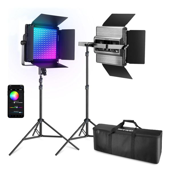 Neewer RGB1200 RGB-WW 60W LED Constant Light Panel Kit (Two-Lights)