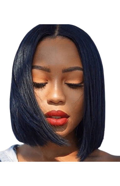 100% Human Hair 8 Inch Straight bob Lace Closure Wig