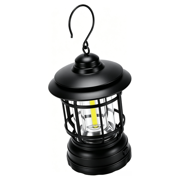 Vintage Style Waterproof Camping Lantern With LED - Battery Type