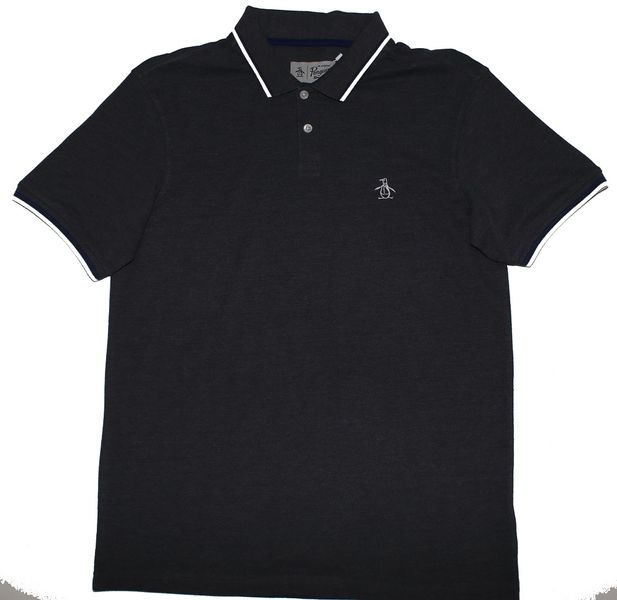 Original Penguin-Mens-Tipped Ss Polo-Dark Charcoal Heather