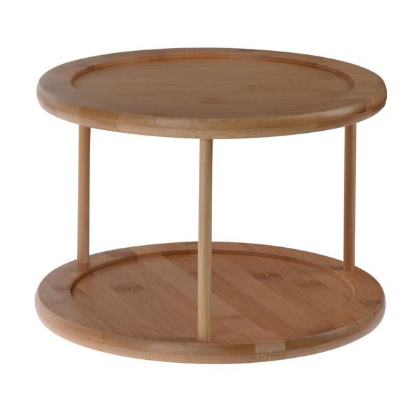 Excellence Homeware - Lazy Susan Rotating Bamboo - 250x250x175mm