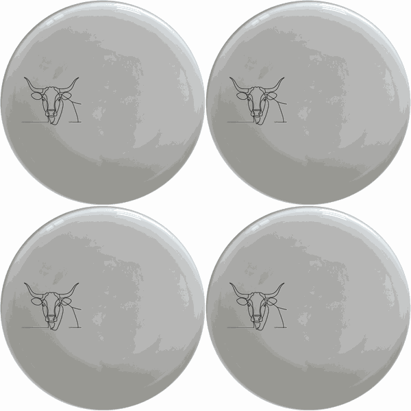 Long Horn Steer Dinner Plate Set of 4 - Range 3