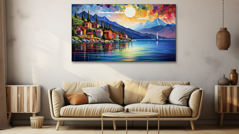 Canvas Wall Art - Lakeside Symphony Abstract - HD0026