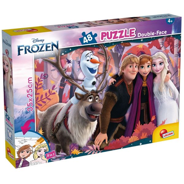 Lisciani 48 Piece Double Face Puzzle Disney Frozen - Colouring Fun!