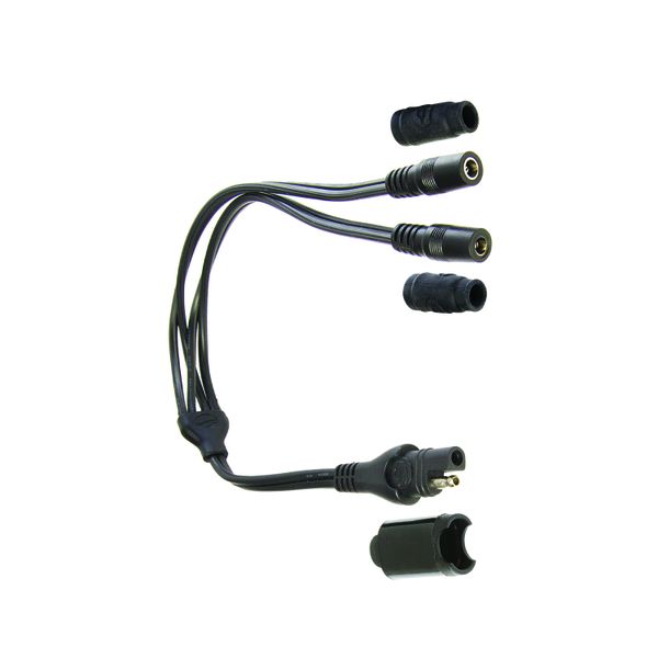 OptiMate Y-splitter cable, SAE IN to 2 x DC sockets OUT - 30cm