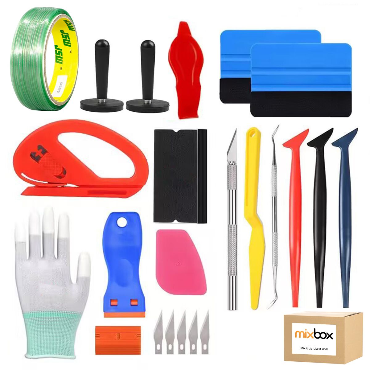 Mix Box 32 PCs Vinyl Car Wrap Tool Kit