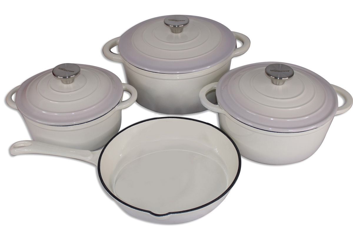 Cast Iron Cookware Set 7Pieces Cream Shop Today Get It Tomorrow 