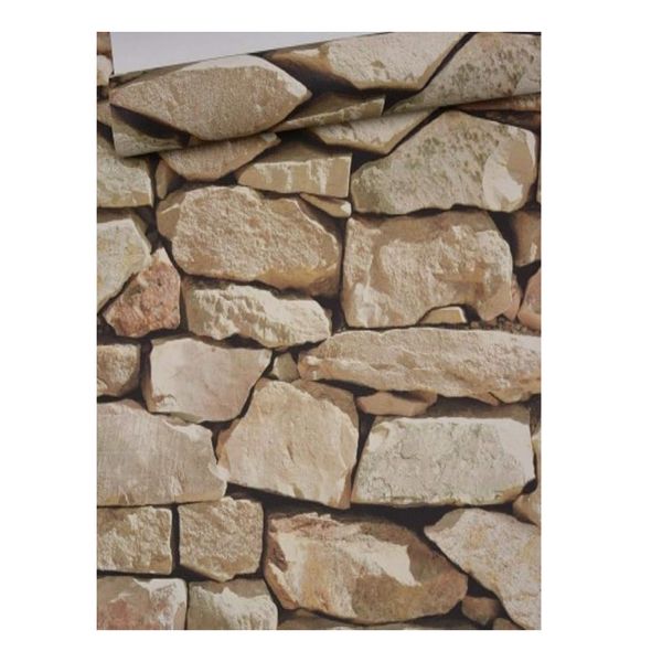 3D Stone Texture PVC Wallpaper:Removable Design for Commercial &amp; Home Walls