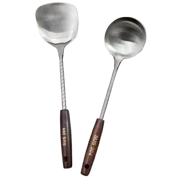 2-Piece Set of Stainless Steel Spatula and Spoon
