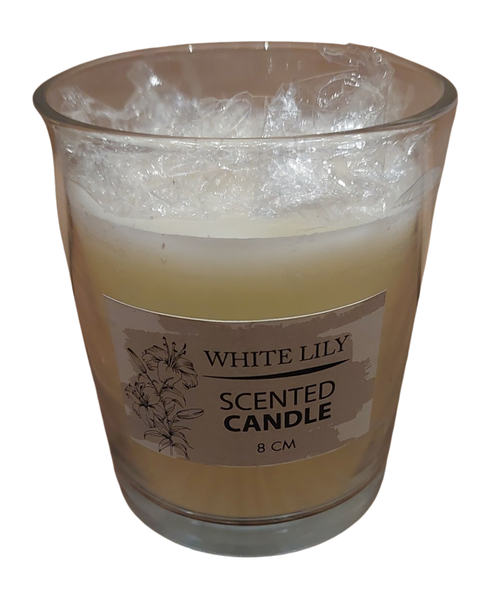 White Lilly Scented Candle in Glass
