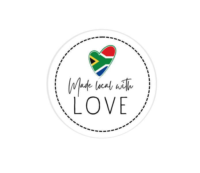 Made Local With Love SA Flag Heart Vinyl Stickers - Pack of 200