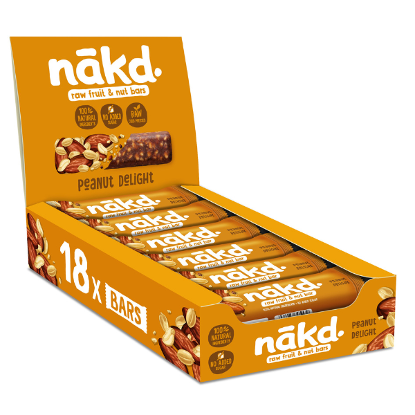nakd. Peanut Delight - Raw Fruit &amp; Nut Bars - Vegan - 18 x 35g