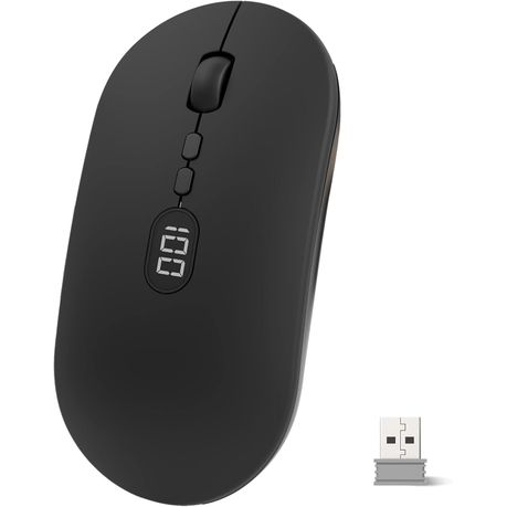 Rechargeable Wireless Mouse with Digital Display, 2.4G Silent Click Mouse Image