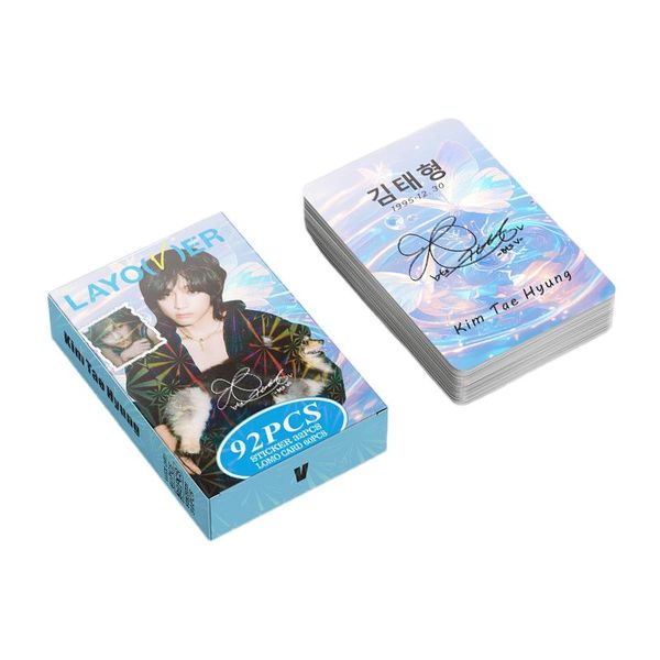 1 pack Kpop LAYOVER mini Photo album photocards sticker set 94274