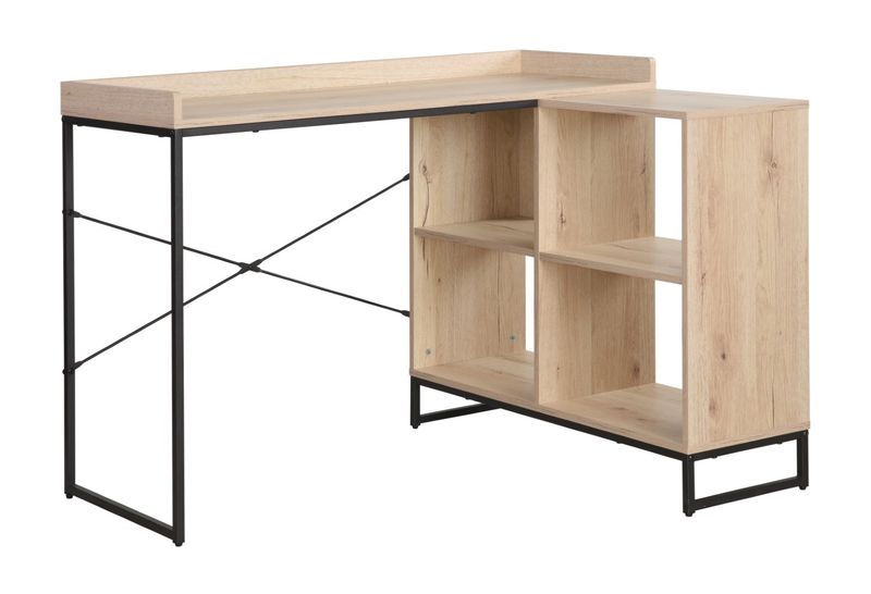 Magma Office Desk with Powder Coated Steel Frame &amp; Four Storage Shelves