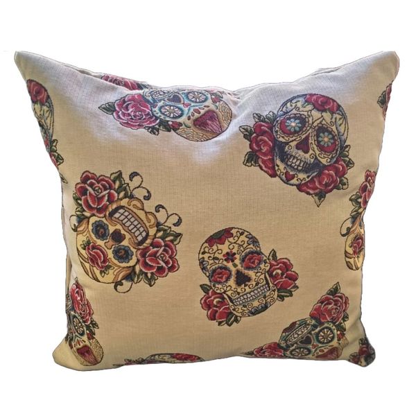 Custom Floral Skull Scatter Cushion (Inner Included)