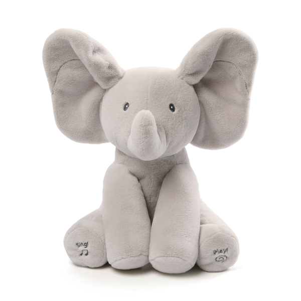Plush Peekaboo Elephant - Light Grey