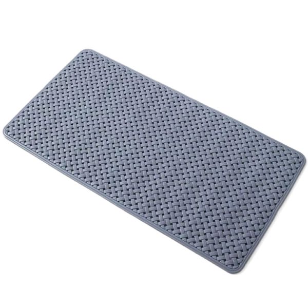 Home PVC Non-Slip Bathtub Mat with Suction Cups &amp; Drain Holes (70cm)