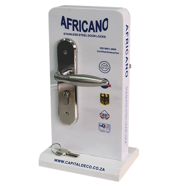 Africano Chrome Premium Door Handle &amp; Lock Set MA0704