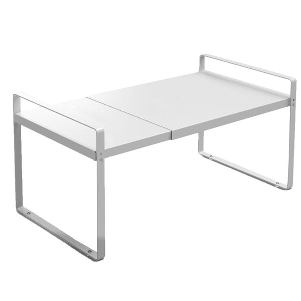Home Kitchen Cabinet Storage Shelf Stretch Storage Rack - White
