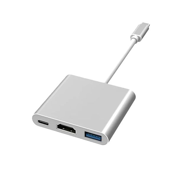 USB-C 3-in-1 Hub Adapter for Laptop with 4K HDMI, USB 3.0 and PD Charging
