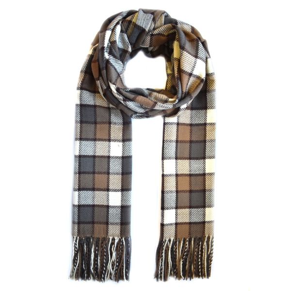Lily &amp; Rose Luxurious Soft Touch Block Checkered Tassel Scarf