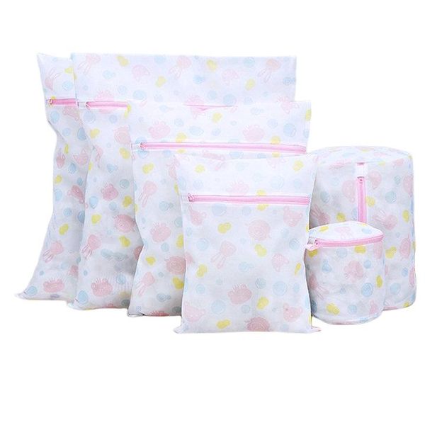 Polyester Mesh Laundry Bag Set for Delicates - Fine Net Wash Bags - 6-Piece