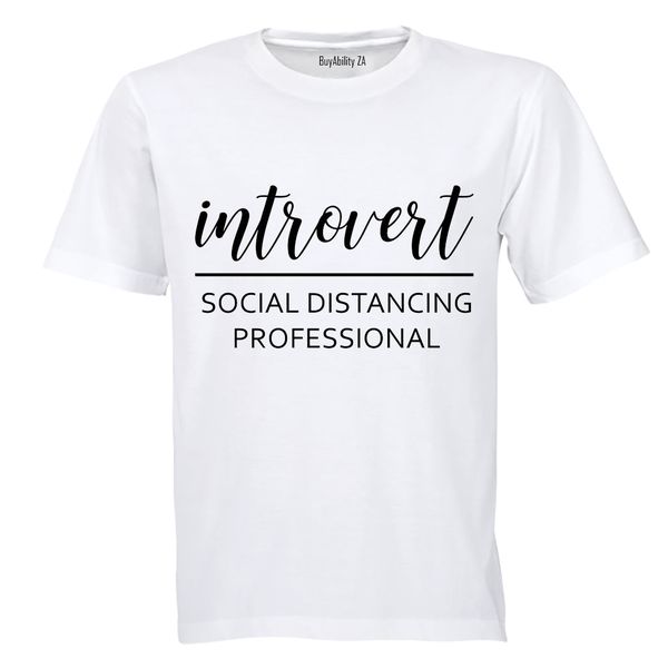 Introvert - Social Distancing Professional - Mens - T-Shirt - White