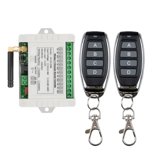 Remote Gate opener Wireless Relay Switch DC 12V 24V 36V 10A 4 Channel