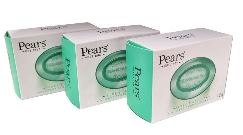 Pears Pure and Gentle Soap Lemon Flower 125g 3-Pack