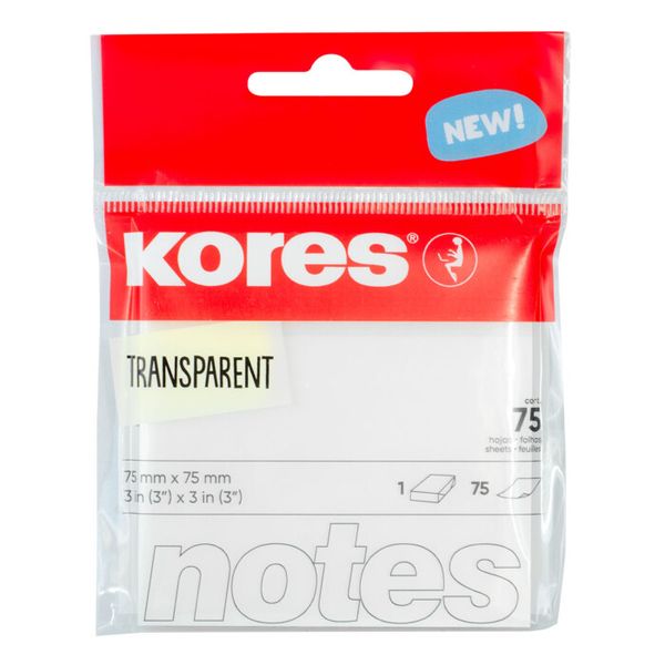 Kores Transparent Notes, 75 Sheets, 75 x 75mm
