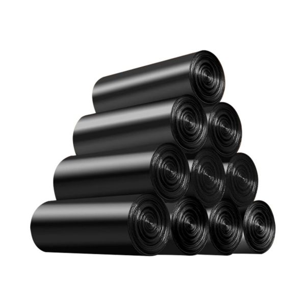 200 Counts Thicken Portable Small Garbage Bags, HDPE Coreless Rolls - Black